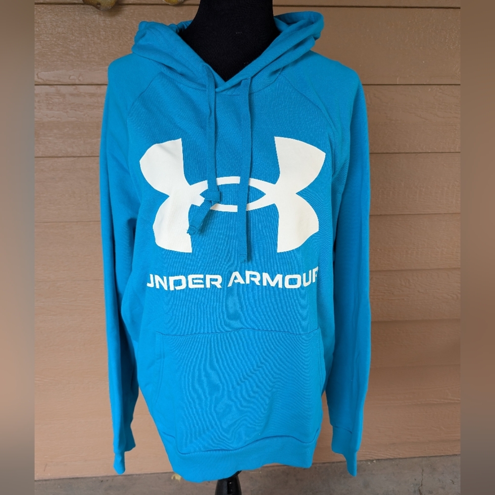 Under Armour Blue Hoodie with White Logo